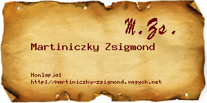 Martiniczky Zsigmond névjegykártya